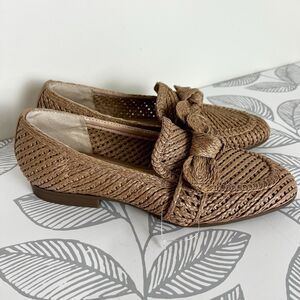 Charles David Finite Loafers Water Resistant Raffia Natural Tan Women’s 9M NEW